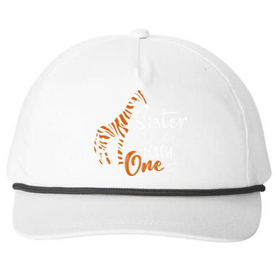 Sister Of The Wild One Funny 1st Birthday Animal Safari Gift Snapback Five-Panel Rope Hat