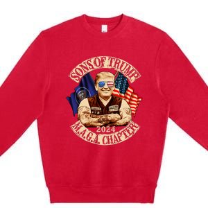 Sons Of Trump Maga Chapter 2024 Funny Premium Crewneck Sweatshirt