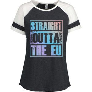 Straight Outta The Eu Europe Brexit England Politics Uk Gift Meaningful Gift Enza Ladies Jersey Colorblock Tee