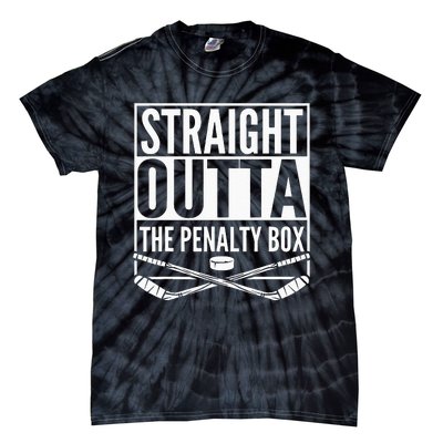 Straight Outta The Penalty Box Hockey Player Gift Hockey Tie-Dye T-Shirt