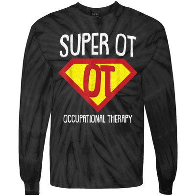 Superhero Occupational Therapy Cool Ota Therapist Gift Tie-Dye Long Sleeve Shirt