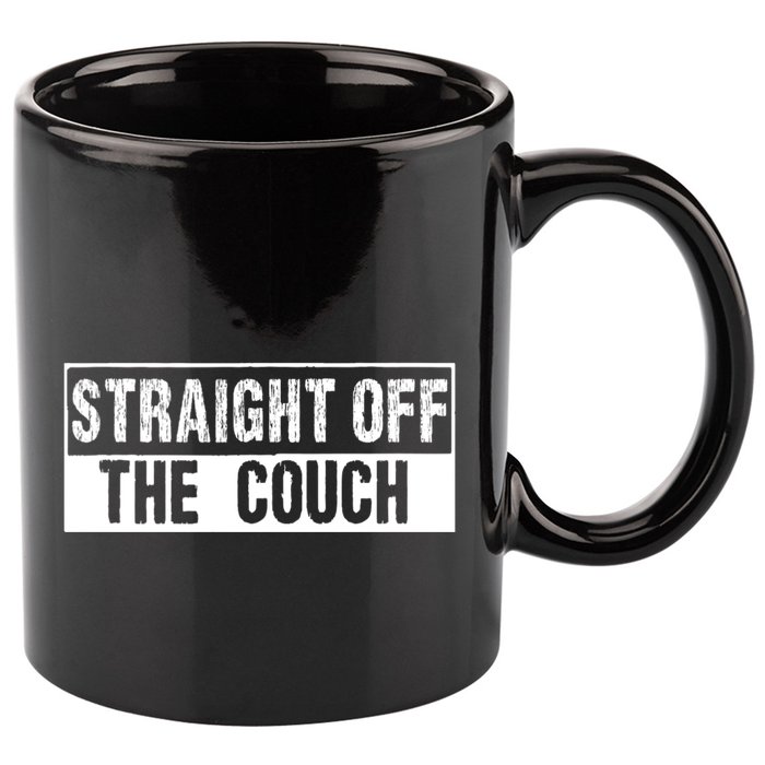 Straight Off The Couch Funny Football Offensive Lineman 11oz C Handle Ceramic Mug