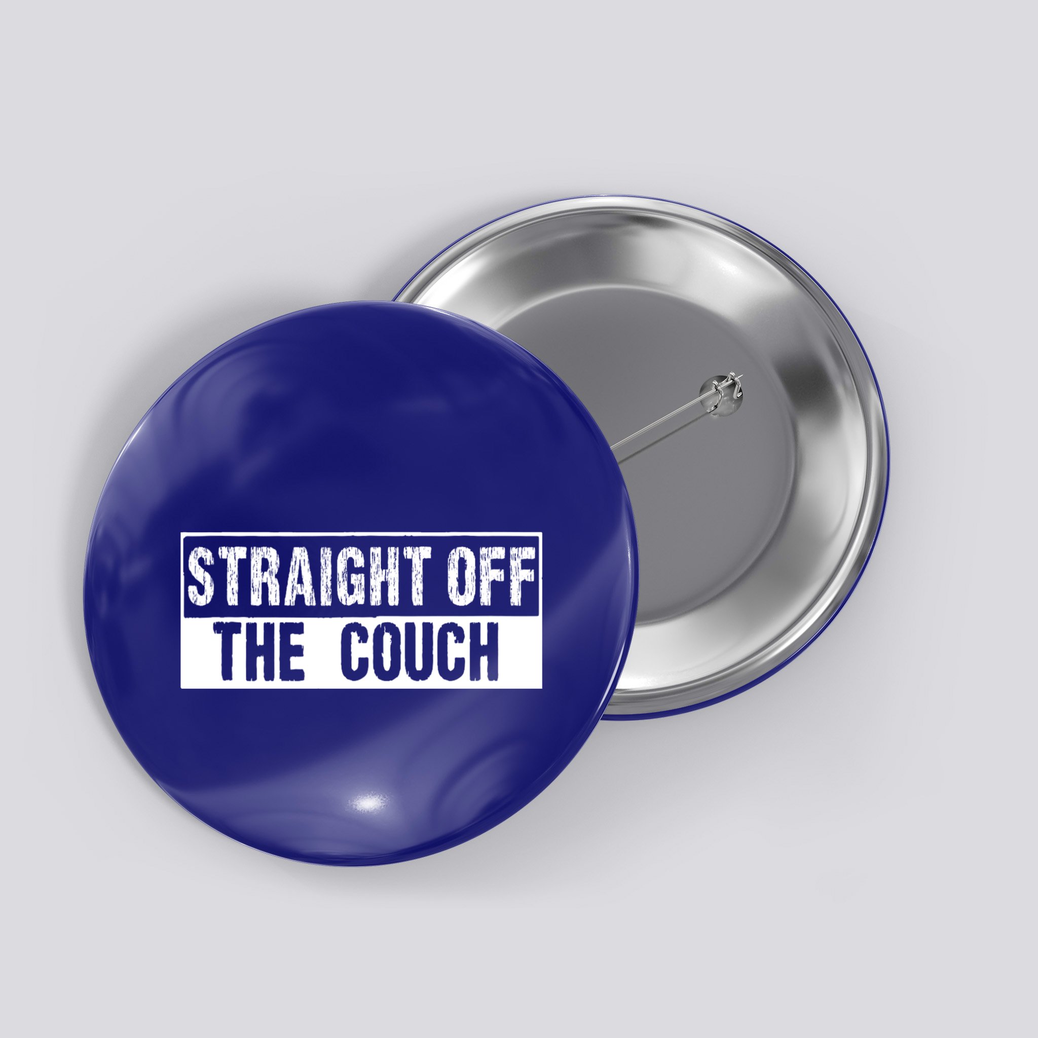 Straight Off The Couch Funny Football Offensive Lineman Button