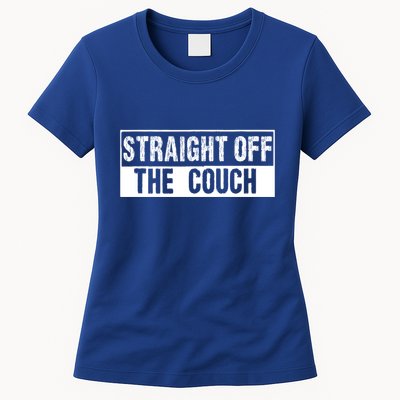 Straight Off The Couch Funny Football Offensive Lineman Womens T-Shirt
