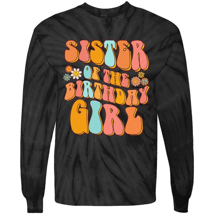 Sister of the Birthday Vintage Groovy Sister 1st Tie-Dye Long Sleeve Shirt