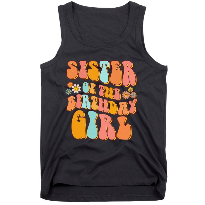 Sister of the Birthday Vintage Groovy Sister 1st Tank Top