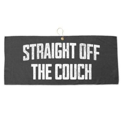 Straight Off The Couch Funny Football Offensive Lineman Large Microfiber Waffle Golf Towel