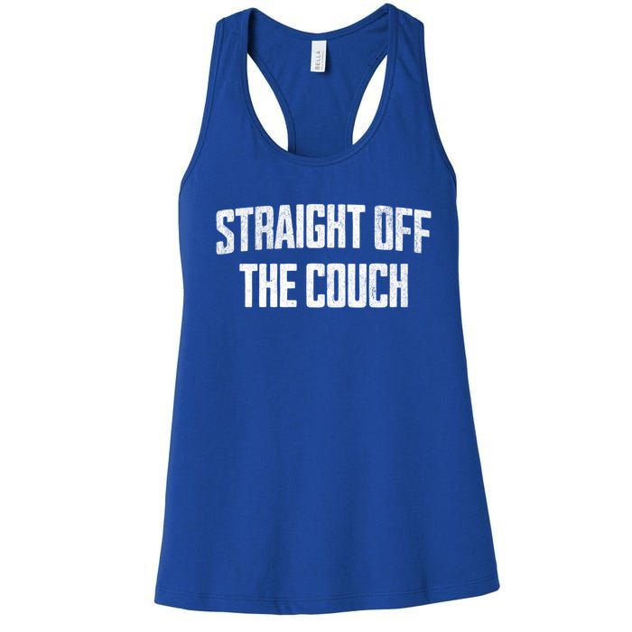 Straight Off The Couch Funny Football Offensive Lineman Women's Racerback Tank