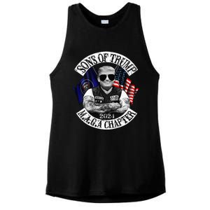 Sons Of Trump Maga Chapter 2024 Biker For Trump Ladies PosiCharge Tri-Blend Wicking Tank