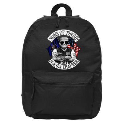 Sons Of Trump Maga Chapter 2024 Biker For Trump 16 in Basic Backpack