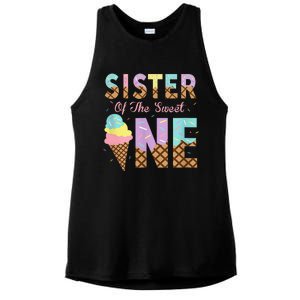 Sister Of The Sweet One Ice Cream 1st First Birthday Family Ladies PosiCharge Tri-Blend Wicking Tank