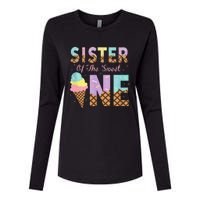 Sister Of The Sweet One Ice Cream 1st First Birthday Family Womens Cotton Relaxed Long Sleeve T-Shirt