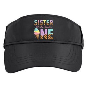 Sister Of The Sweet One Ice Cream 1st First Birthday Family Adult Drive Performance Visor