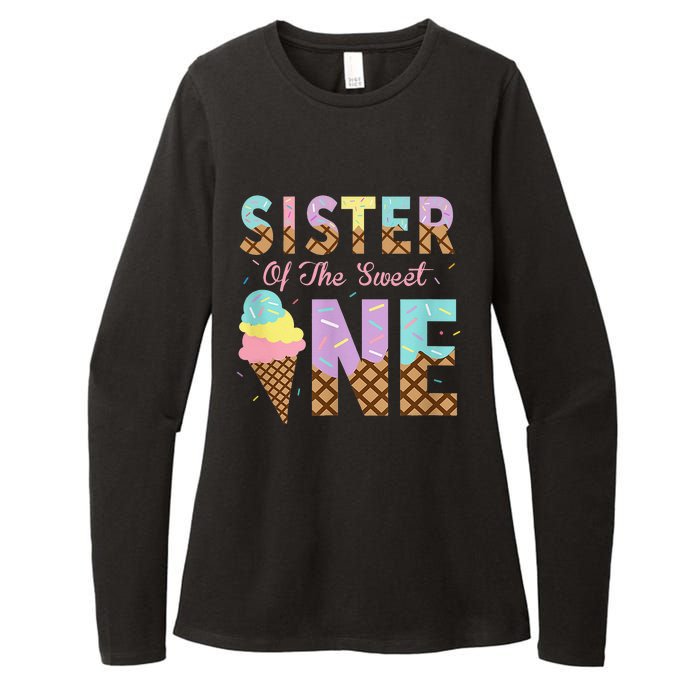 Sister Of The Sweet One Ice Cream 1st First Birthday Family Womens CVC Long Sleeve Shirt