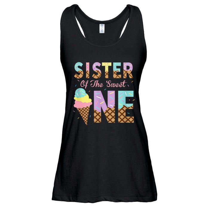 Sister Of The Sweet One Ice Cream 1st First Birthday Family Ladies Essential Flowy Tank