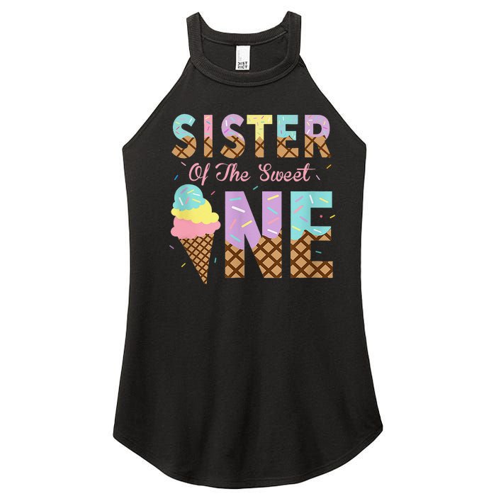 Sister Of The Sweet One Ice Cream 1st First Birthday Family Women's Perfect Tri Rocker Tank