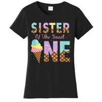 Sister Of The Sweet One Ice Cream 1st First Birthday Family Women's T-Shirt