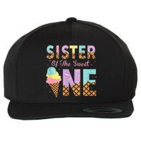 Sister Of The Sweet One Ice Cream 1st First Birthday Family Wool Snapback Cap