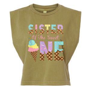 Sister Of The Sweet One Ice Cream 1st First Birthday Family Garment-Dyed Women's Muscle Tee