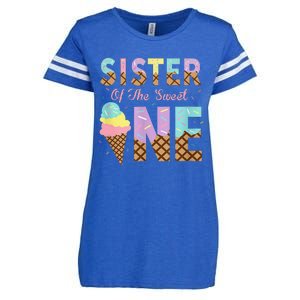 Sister Of The Sweet One Ice Cream 1st First Birthday Family Enza Ladies Jersey Football T-Shirt