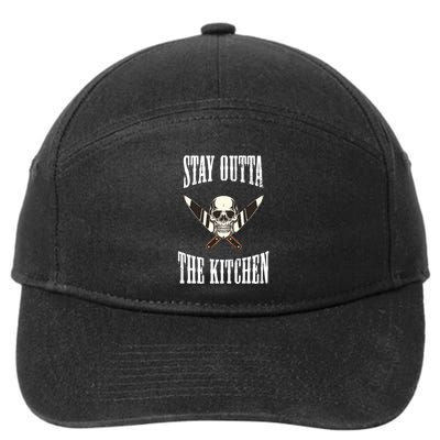 Stay Outta The Kitchen Cook Chef Cooking Skull Design Great Gift 7-Panel Snapback Hat