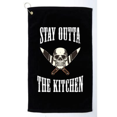 Stay Outta The Kitchen Cook Chef Cooking Skull Design Great Gift Golf Towel