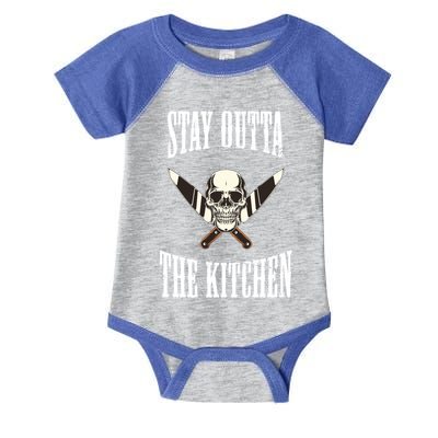 Stay Outta The Kitchen Cook Chef Cooking Skull Design Great Gift Infant Baby Jersey Bodysuit