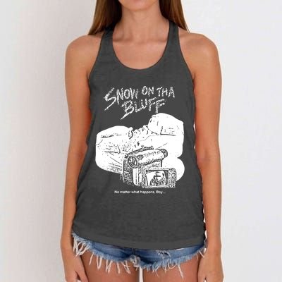 Snow On Tha Bluff No Matter What Happens Women's Knotted Racerback Tank