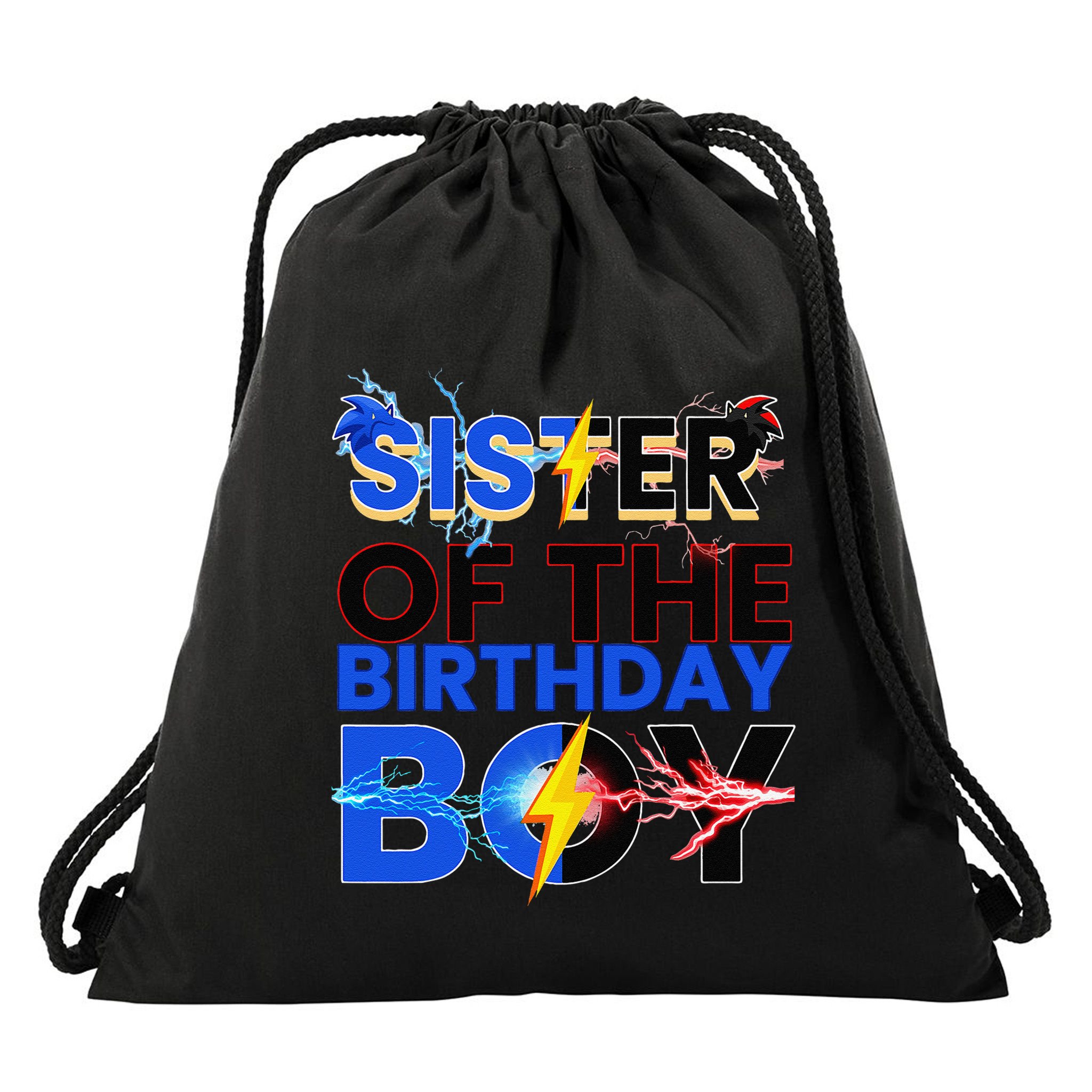 Sister Of The Birthday Boy Hedgehog Family Party Decorations Drawstring Bag