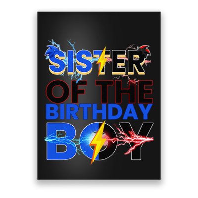 Sister Of The Birthday Boy Hedgehog Family Party Decorations Poster