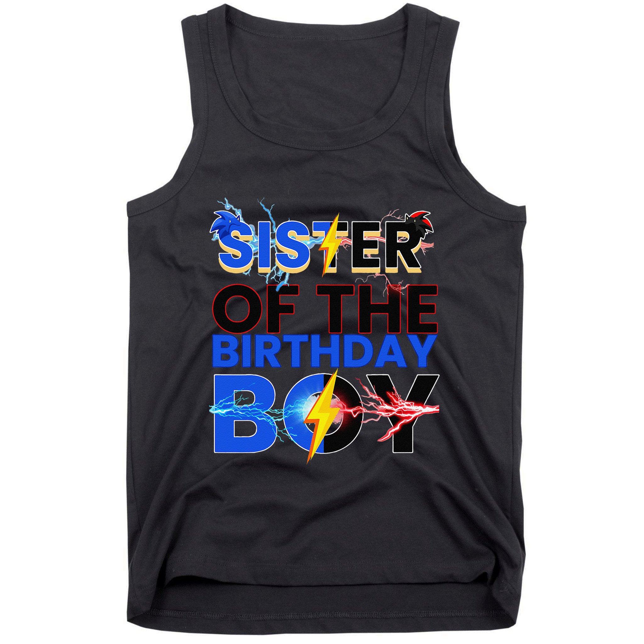 Sister Of The Birthday Boy Hedgehog Family Party Decorations Tank Top