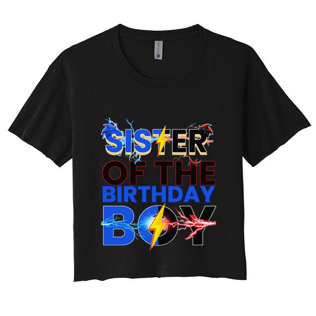 Sister Of The Birthday Boy Hedgehog Family Party Decorations Crop Top