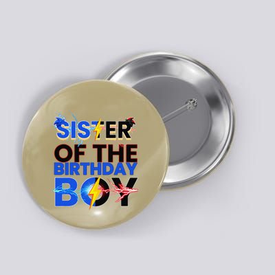 Sister Of The Birthday Boy Hedgehog Family Party Decorations Button