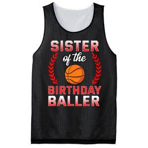 Sister Of The Birthday Boy Basketball Bday Celebration Mesh Reversible Basketball Jersey Tank