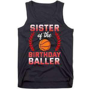 Sister Of The Birthday Boy Basketball Bday Celebration Tank Top