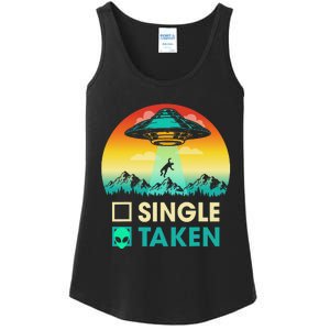 Single Or Taken Funny Alien UFO Valentine's Day Ladies Essential Tank