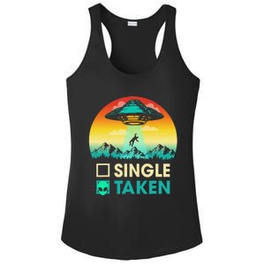 Single Or Taken Funny Alien UFO Valentine's Day Ladies PosiCharge Competitor Racerback Tank