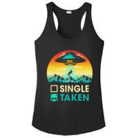 Single Or Taken Funny Alien UFO Valentine's Day Ladies PosiCharge Competitor Racerback Tank