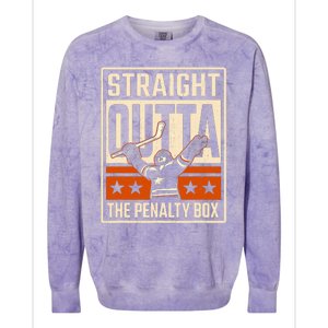 Straight Outta The Penalty Box Funny Hockey Player Fan Lover Colorblast Crewneck Sweatshirt