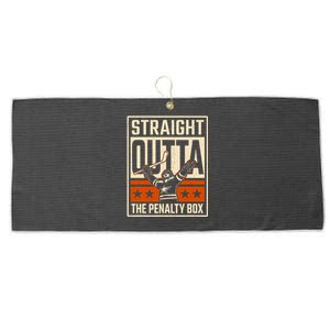 Straight Outta The Penalty Box Funny Hockey Player Fan Lover Large Microfiber Waffle Golf Towel