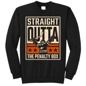 Straight Outta The Penalty Box Funny Hockey Player Fan Lover Tall Sweatshirt