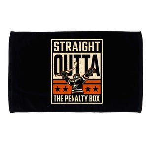 Straight Outta The Penalty Box Funny Hockey Player Fan Lover Microfiber Hand Towel