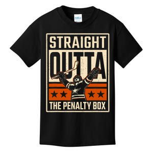 Straight Outta The Penalty Box Funny Hockey Player Fan Lover Kids T-Shirt