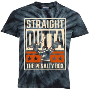 Straight Outta The Penalty Box Funny Hockey Player Fan Lover Kids Tie-Dye T-Shirt