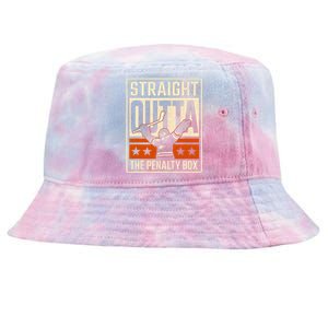 Straight Outta The Penalty Box Funny Hockey Player Fan Lover Tie-Dyed Bucket Hat