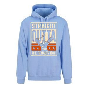 Straight Outta The Penalty Box Funny Hockey Player Fan Lover Unisex Surf Hoodie