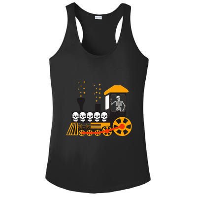 Skeleton On Train Halloween Transportation Funny Ladies PosiCharge Competitor Racerback Tank