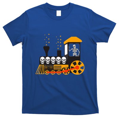 Skeleton On Train Halloween Transportation Funny T-Shirt