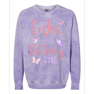 Sister of The Birthday Butterfly Party Matching Family Colorblast Crewneck Sweatshirt