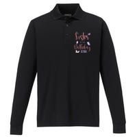 Sister of The Birthday Butterfly Party Matching Family Performance Long Sleeve Polo